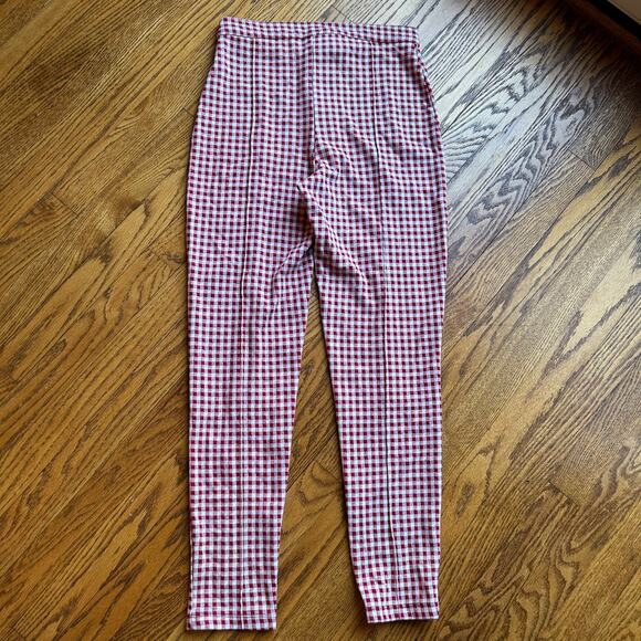 Free People red and white gingham high waisted skinny pants Size 2 - Picture 5 of 9